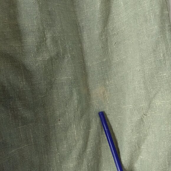 Green Midi Skirt  Elastic Waist  Pocket Lower Hem Art to Wear Abstract Hippie - Picture 4 of 10